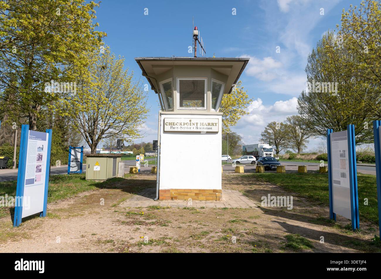 Boizenburg/Elbe Mecklenburg-Vorpommern Germany  Elbburg. The point at which the Iron Curtain once divided Germany. Checkpoint dating from when the con Stock Photo