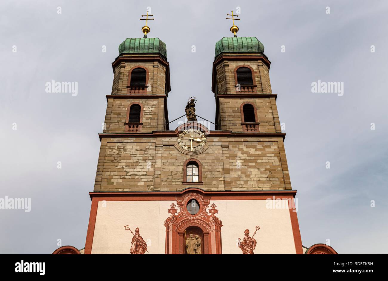 Bad Säckingen Baden Württemberg Germany   Fridolinsmünster Fridolins Minster.   Church, towers, munster Stock Photo