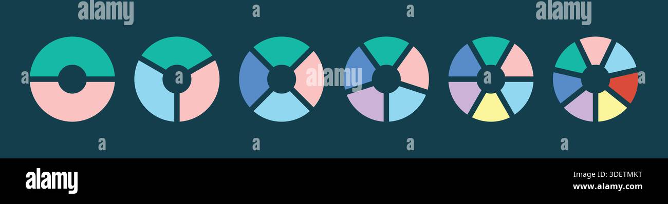 Simple business infographic pie chart collection Stock Vector