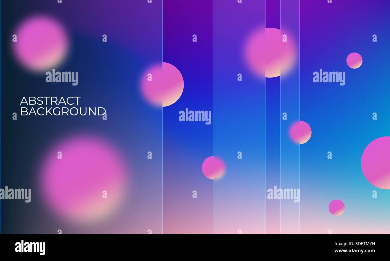 Dark backdrop with 3d colorful gradient spheres Stock Vector