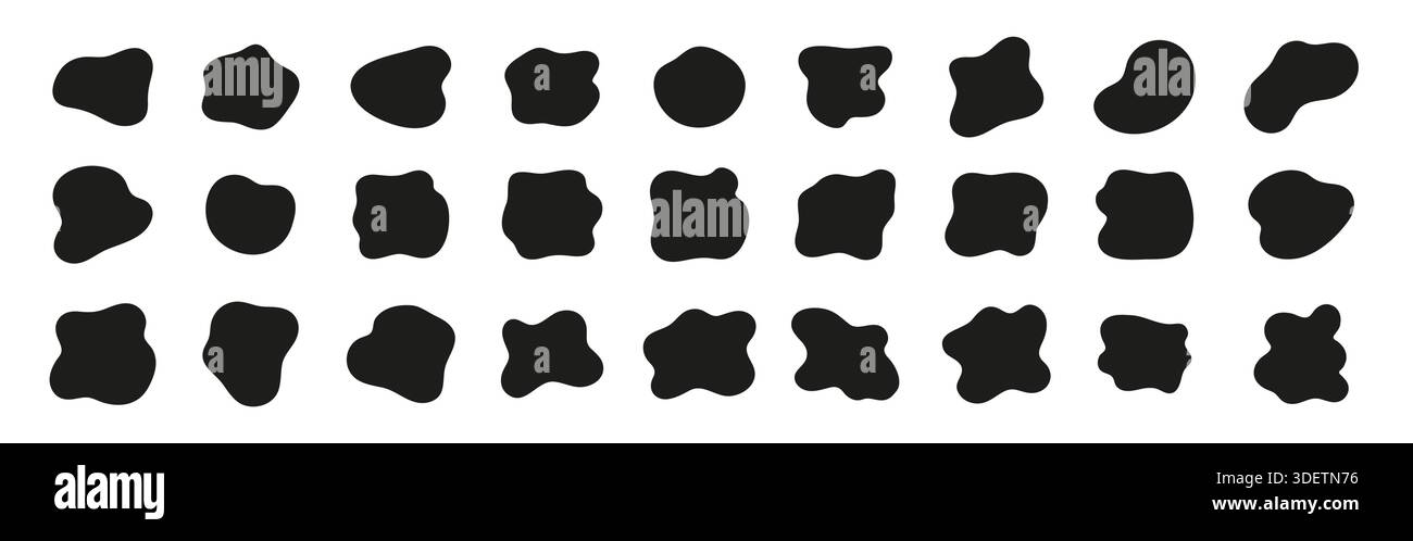 Black liquid organic shapes collection Stock Vector