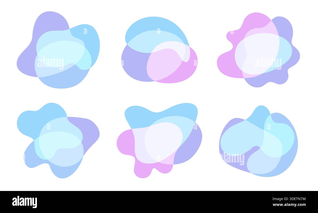 Flowing liquid shapes set Stock Vector
