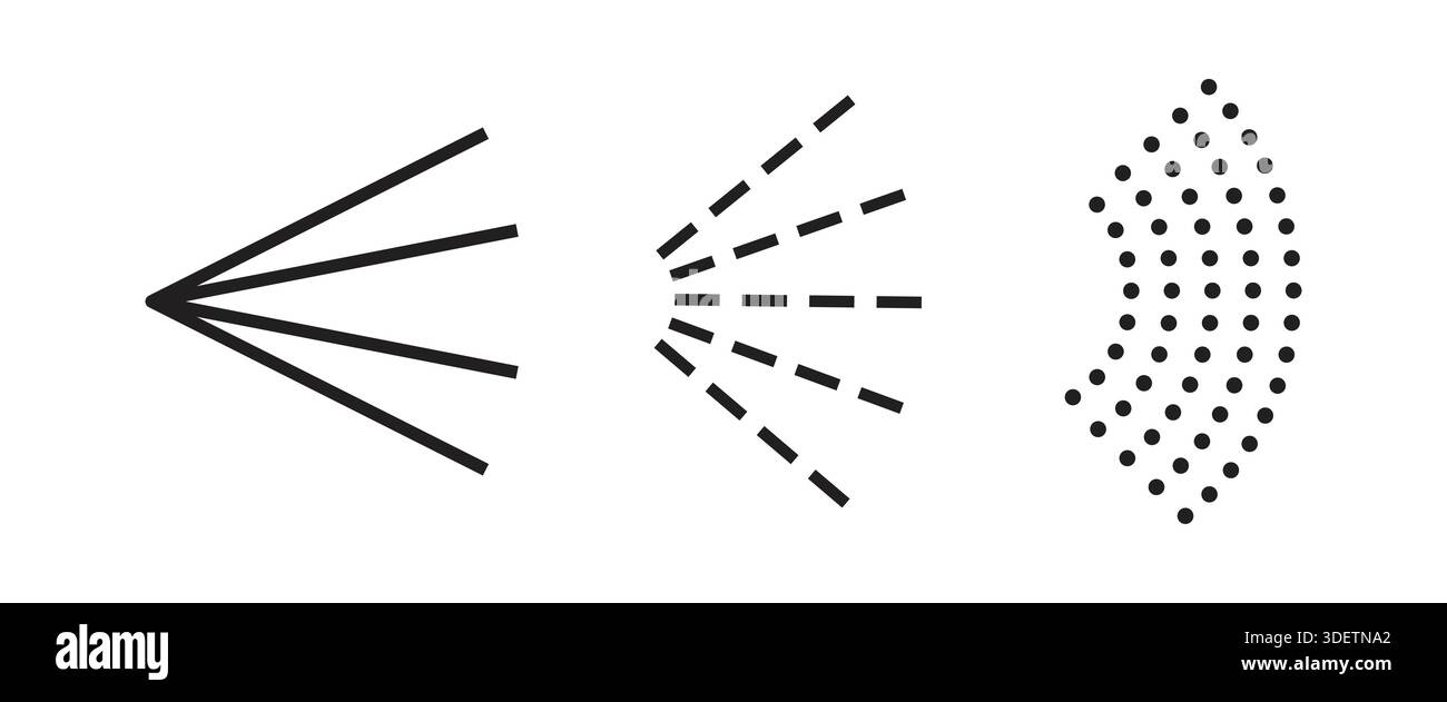 Spray icon set. Water drop hairspray Stock Vector