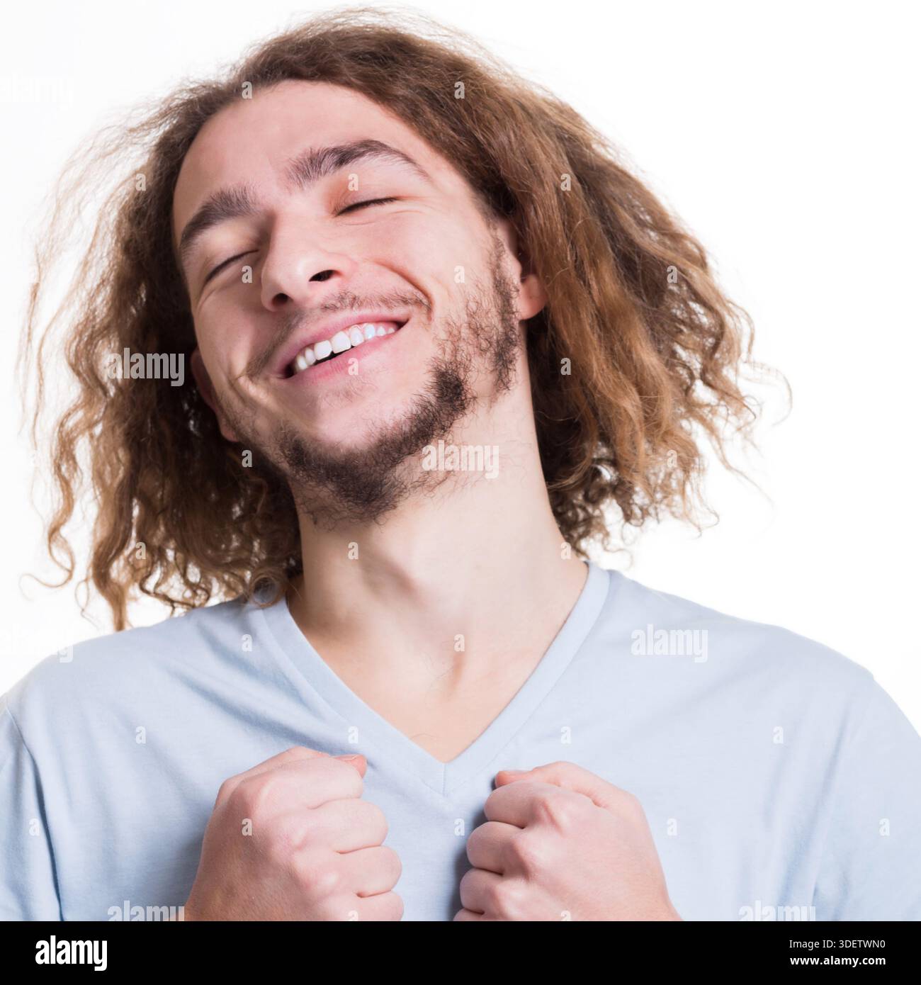 Success, excited man with happy facial expression Stock Photo