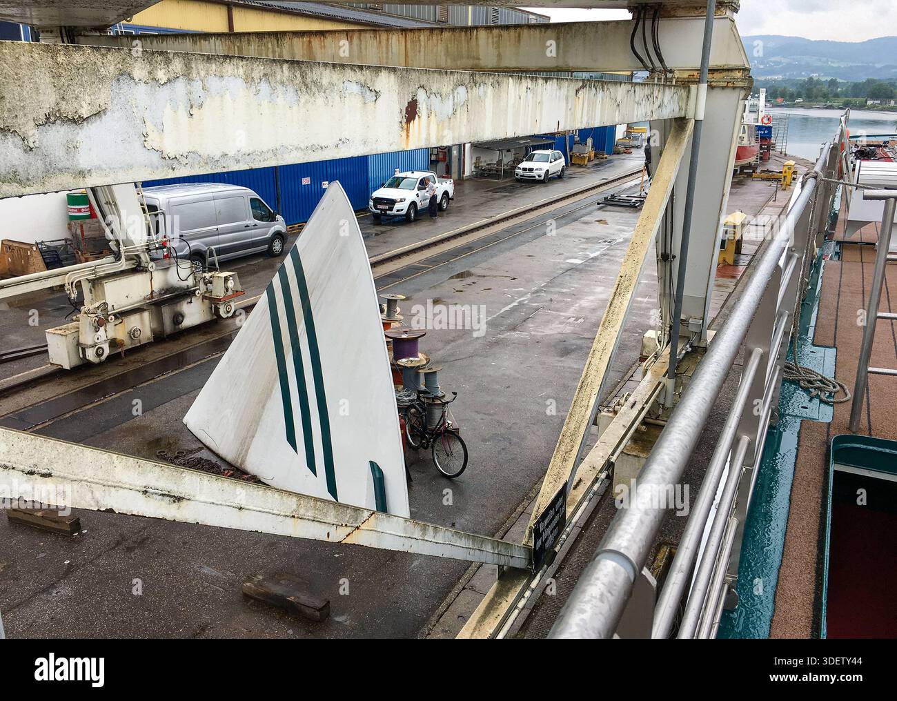 AMADEUS BRILLIANT in ship-repair yard - Smartphone Captured Stock Image