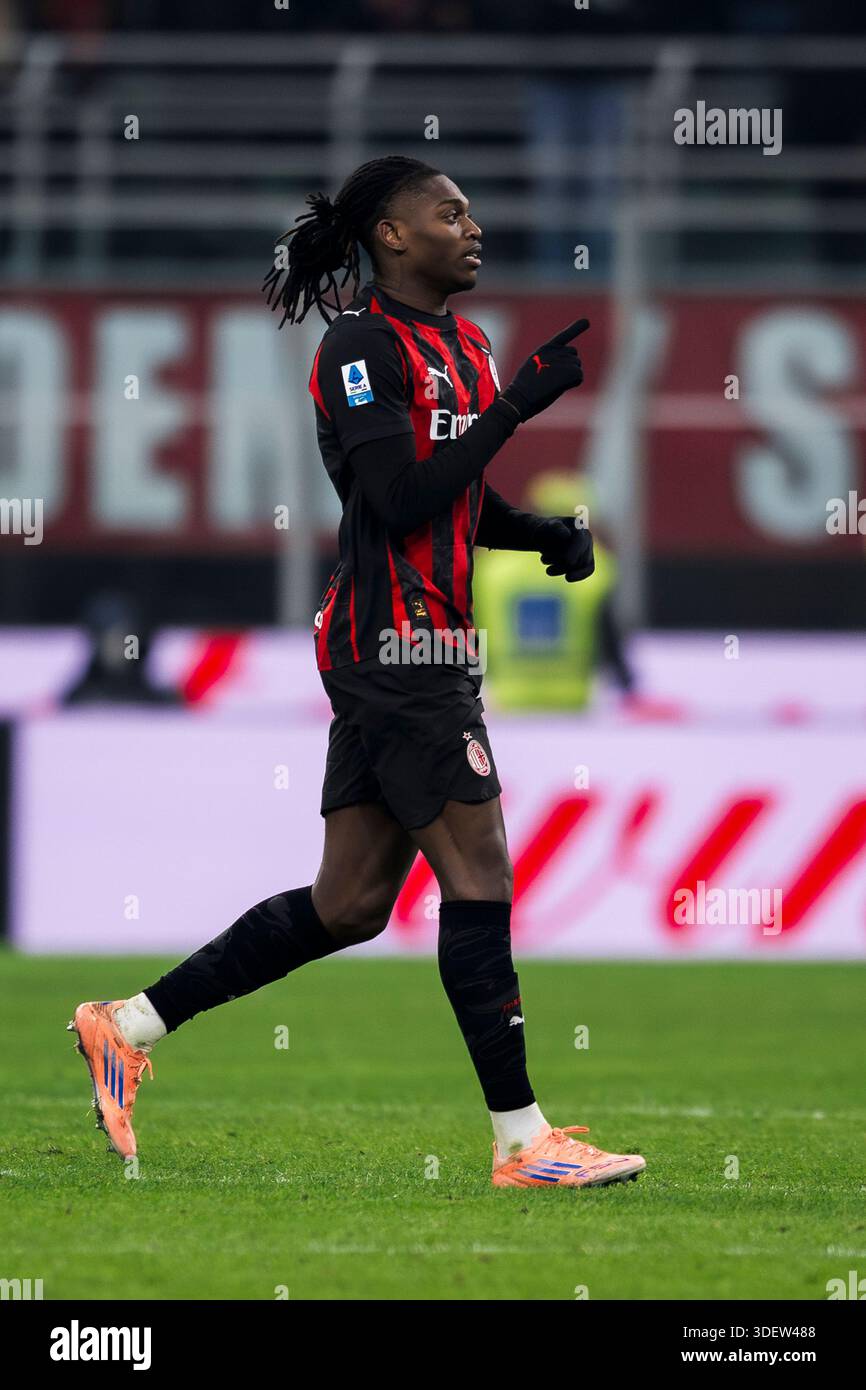 Rafael Leao of AC Milan celebrates after scoring a goal during the ...