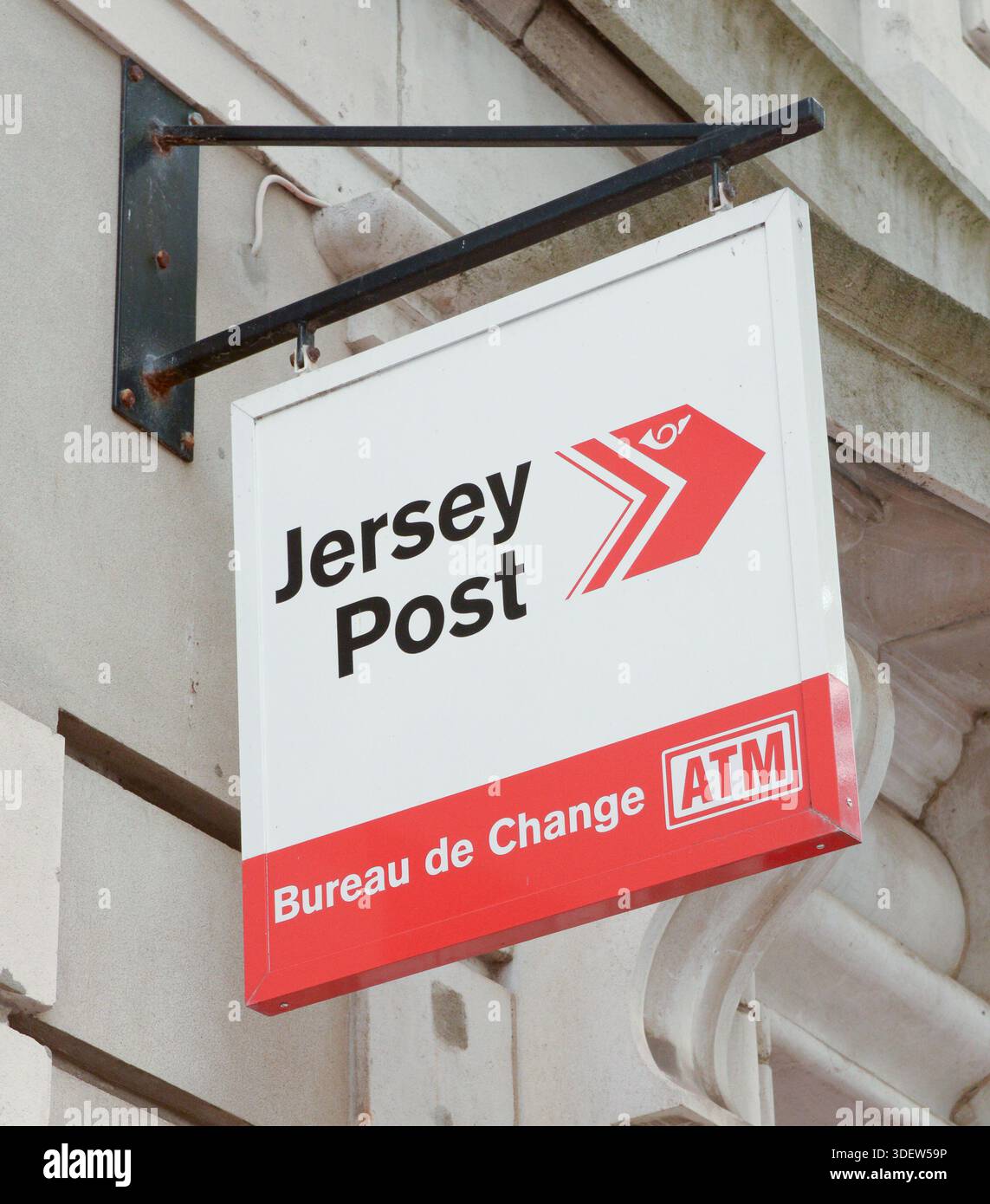 Jersey Post sign in Jersey, Channel Islands Stock Photo