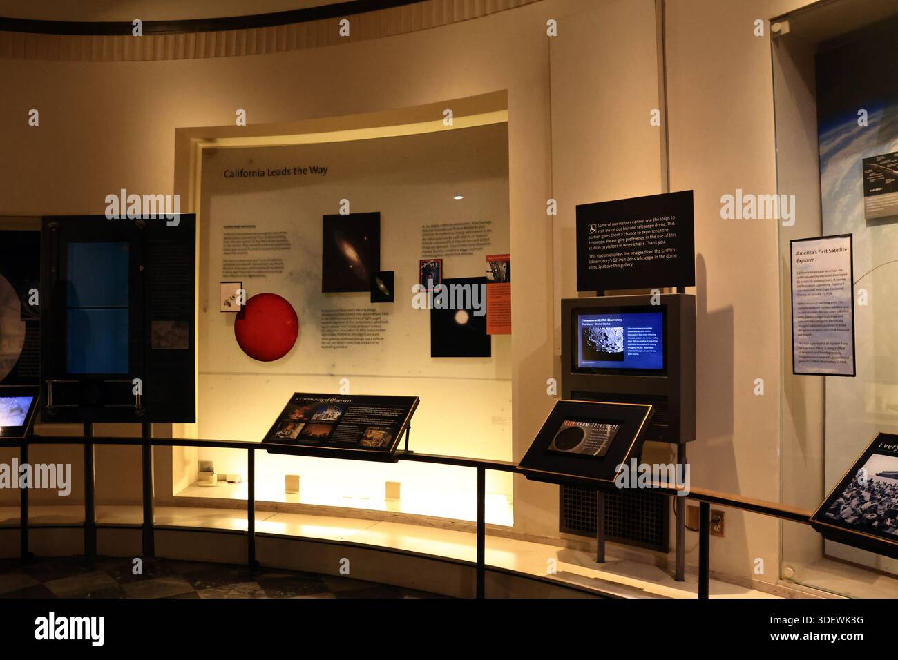 Los Angeles, California: Interior exhibition spaces of the Griffith ...