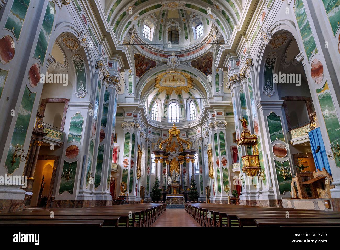 Interior of the Jesuit Church of St. Ignatius and Franz Xaver, Mannheim ...