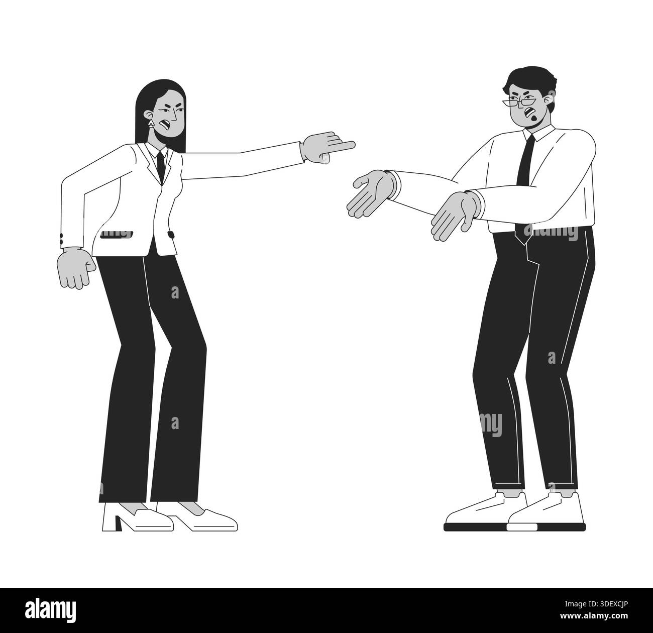 Coworkers arguing outline illustration Stock Vector Image & Art - Alamy