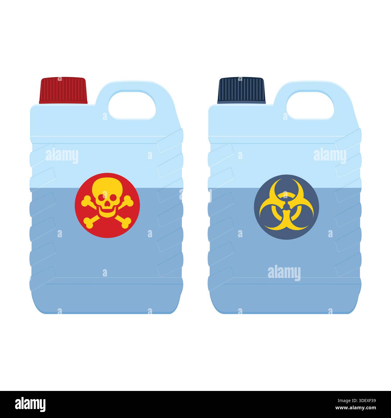 Plastic Containers Holding A Blue Toxic Waste Liquid Stock Vector