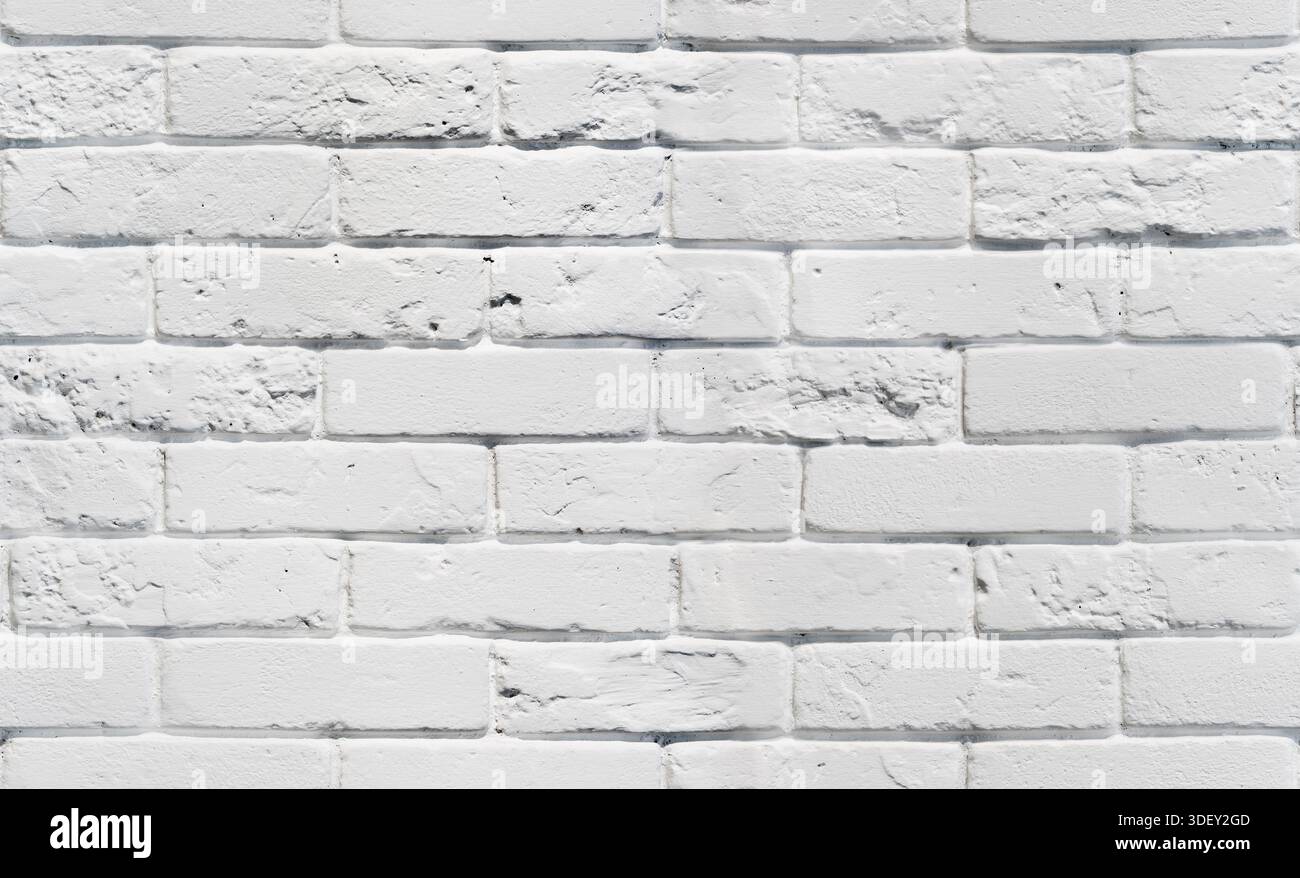White brick wall texture. Seamless background Stock Photo