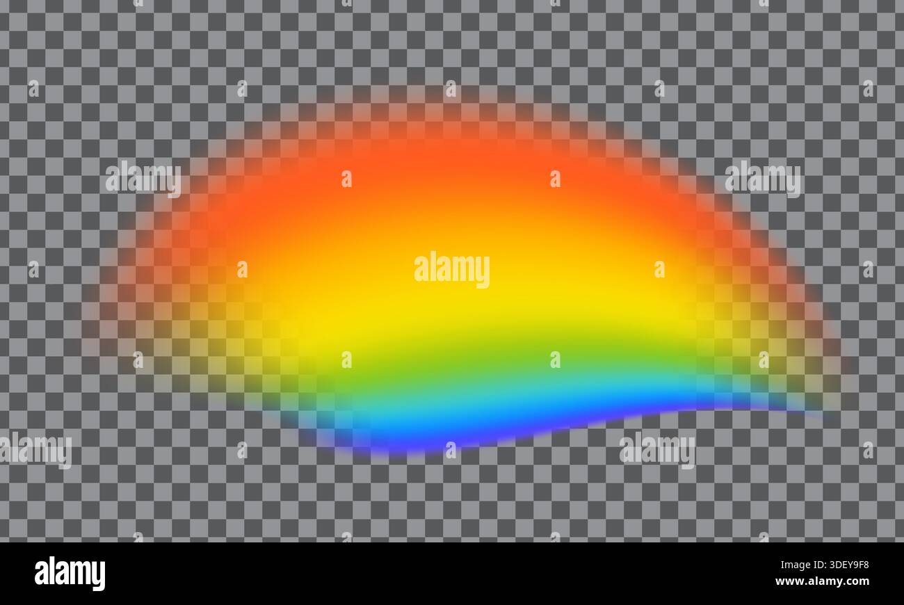Realistic rainbow shape isolated on transparent background Stock Vector