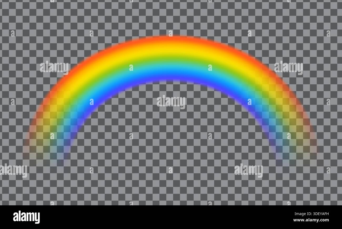 Realistic rainbow shape isolated on transparent background Stock Vector ...