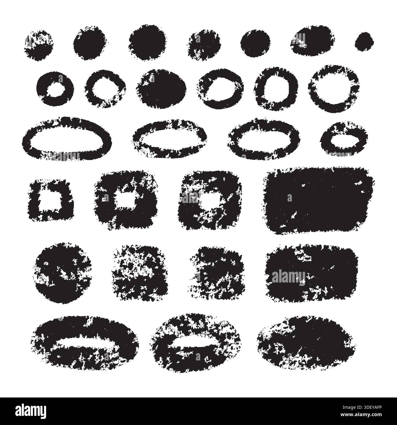 Grunge artistic brush strokes set. Stock Vector