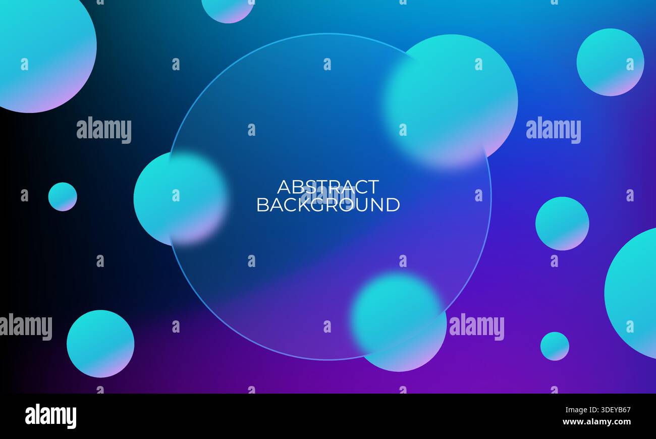 Dark backdrop with 3d colorful gradient spheres Stock Vector