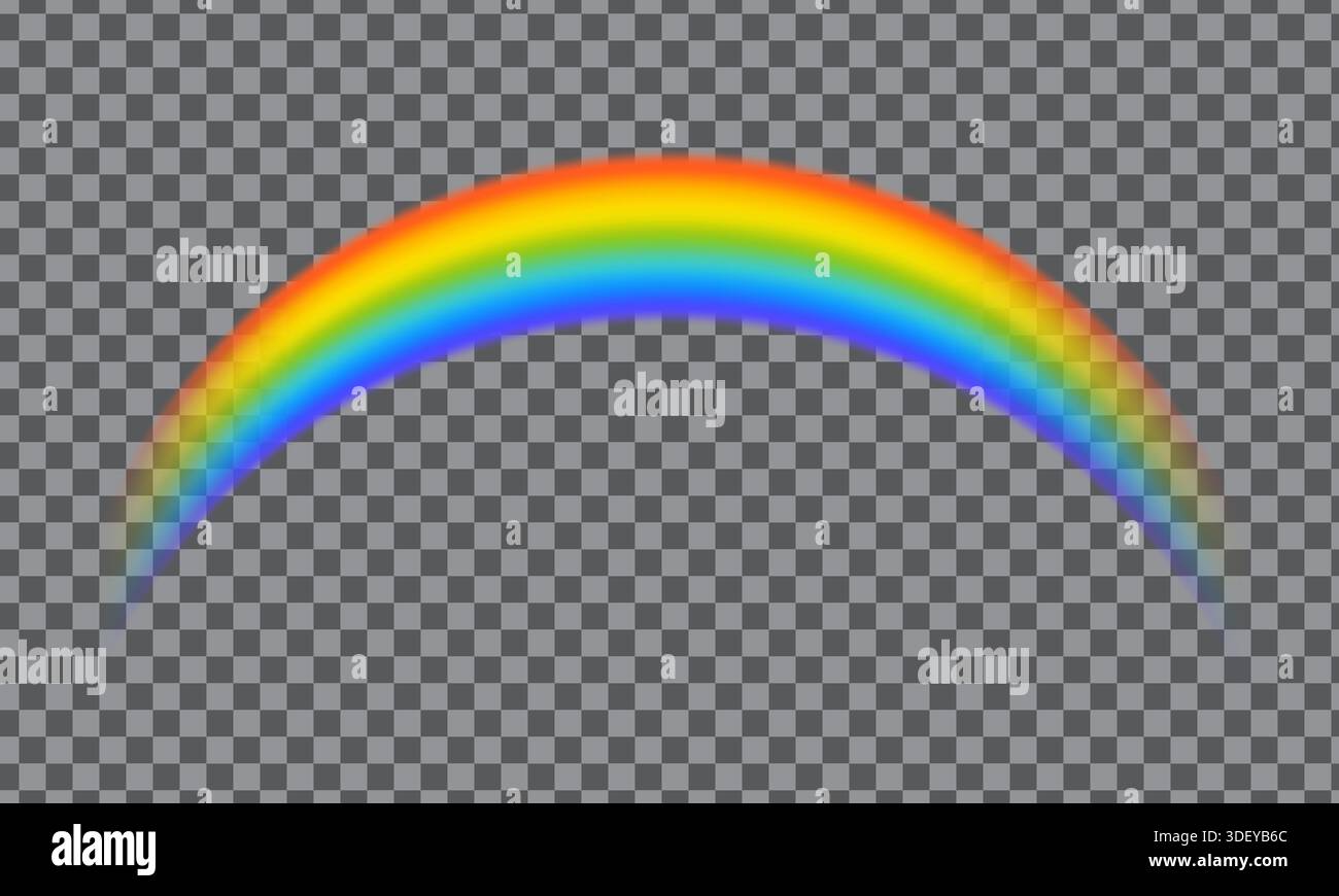 Realistic rainbow shape isolated on transparent background Stock Vector ...