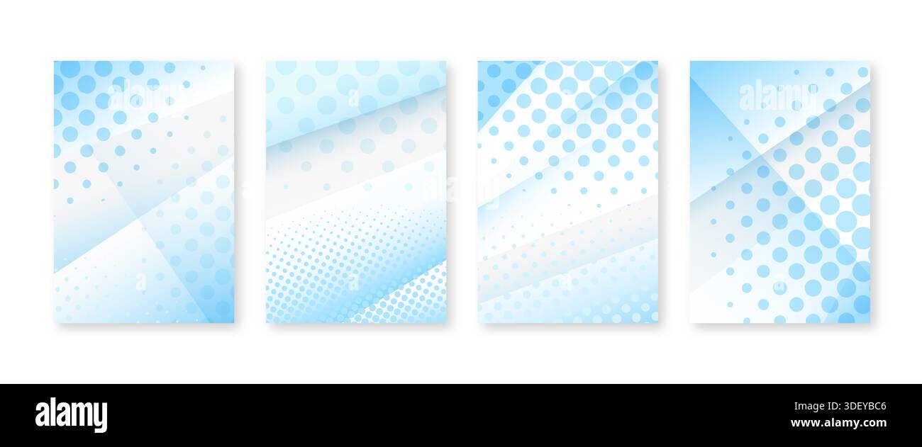 Minimal covers set. Halftone dots pattern Stock Vector