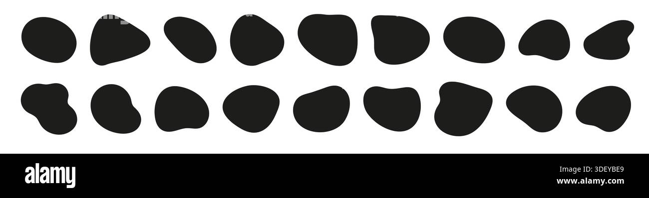 Black liquid organic shapes collection Stock Vector