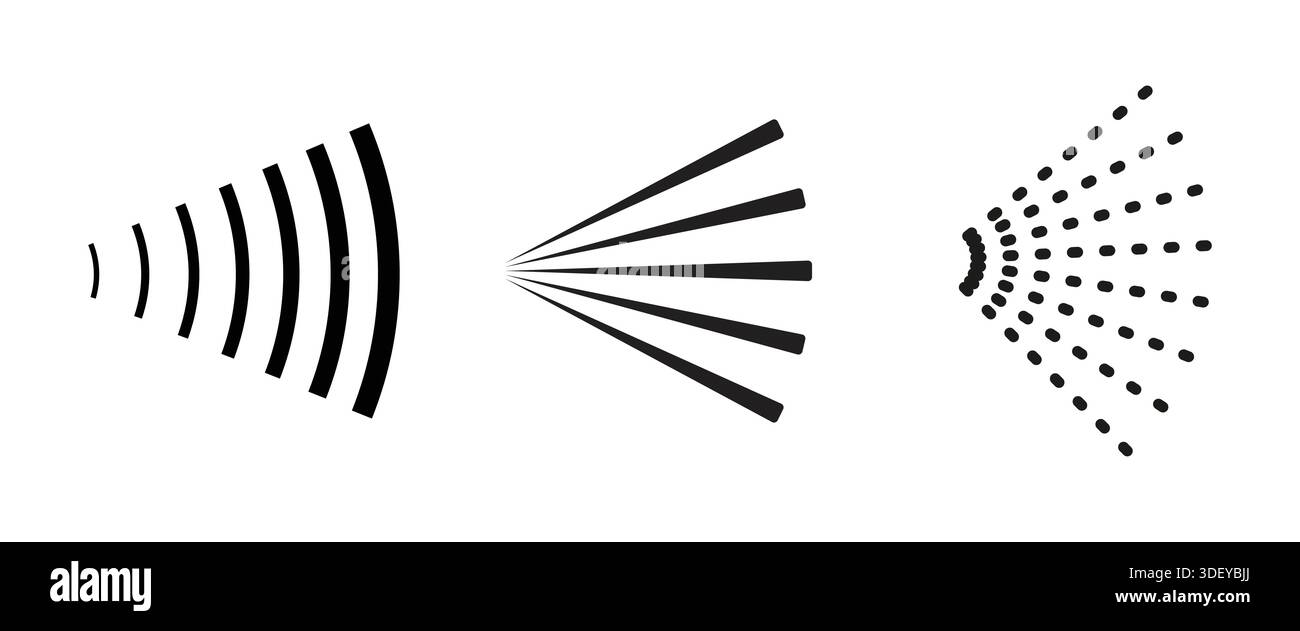 Spray icon set. Water drop hairspray Stock Vector