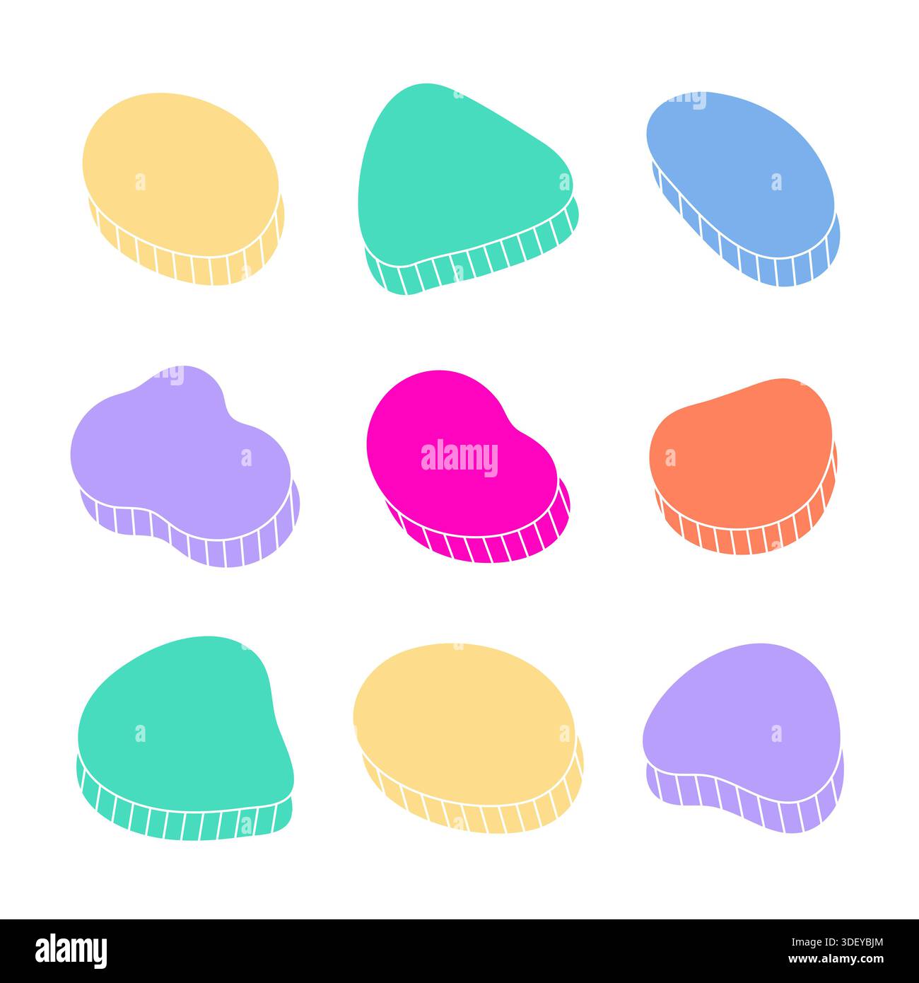 Liquid irregular amoeba blob shape collection. Stock Vector