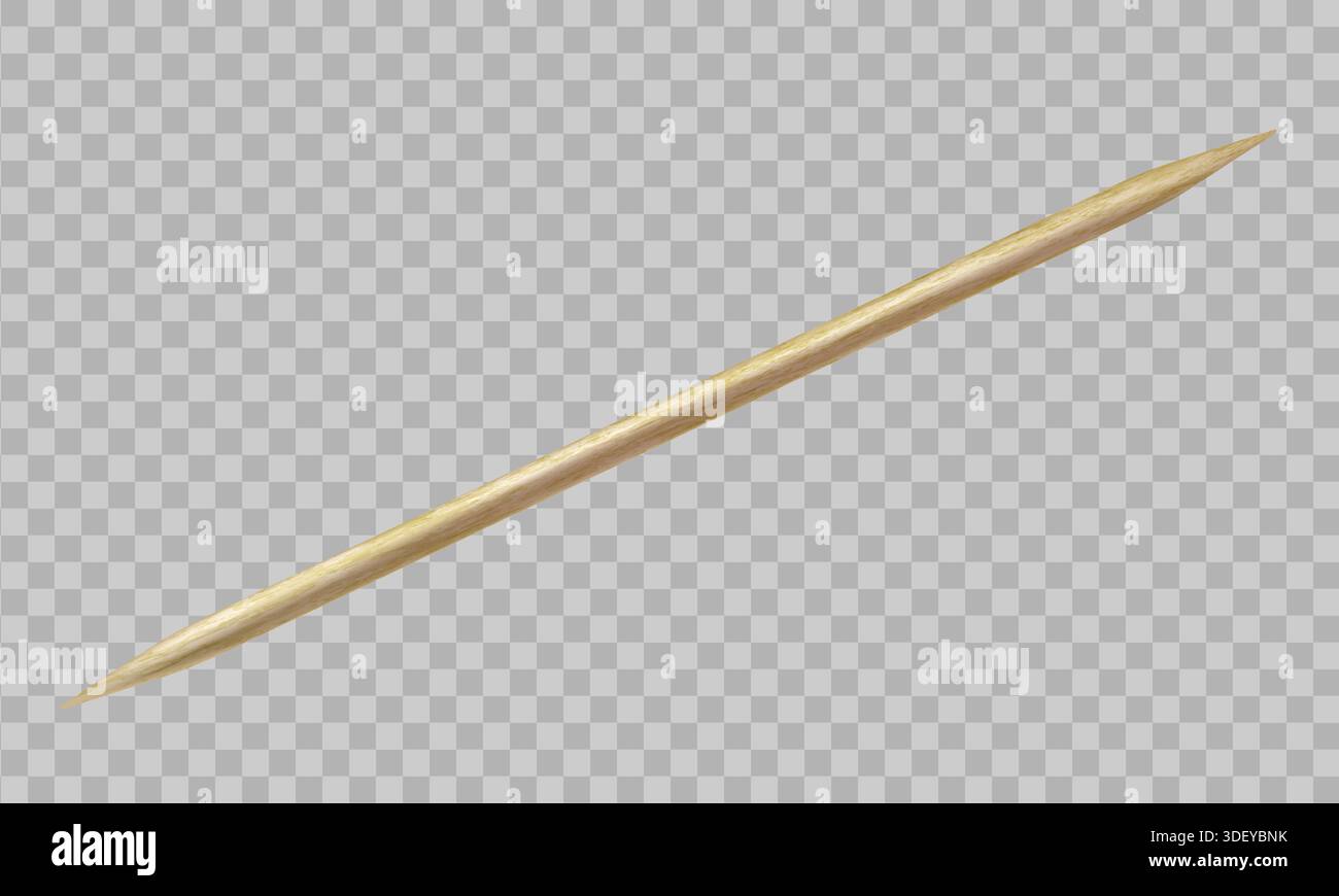 Wooden toothpick isolated on transparent background Stock Vector