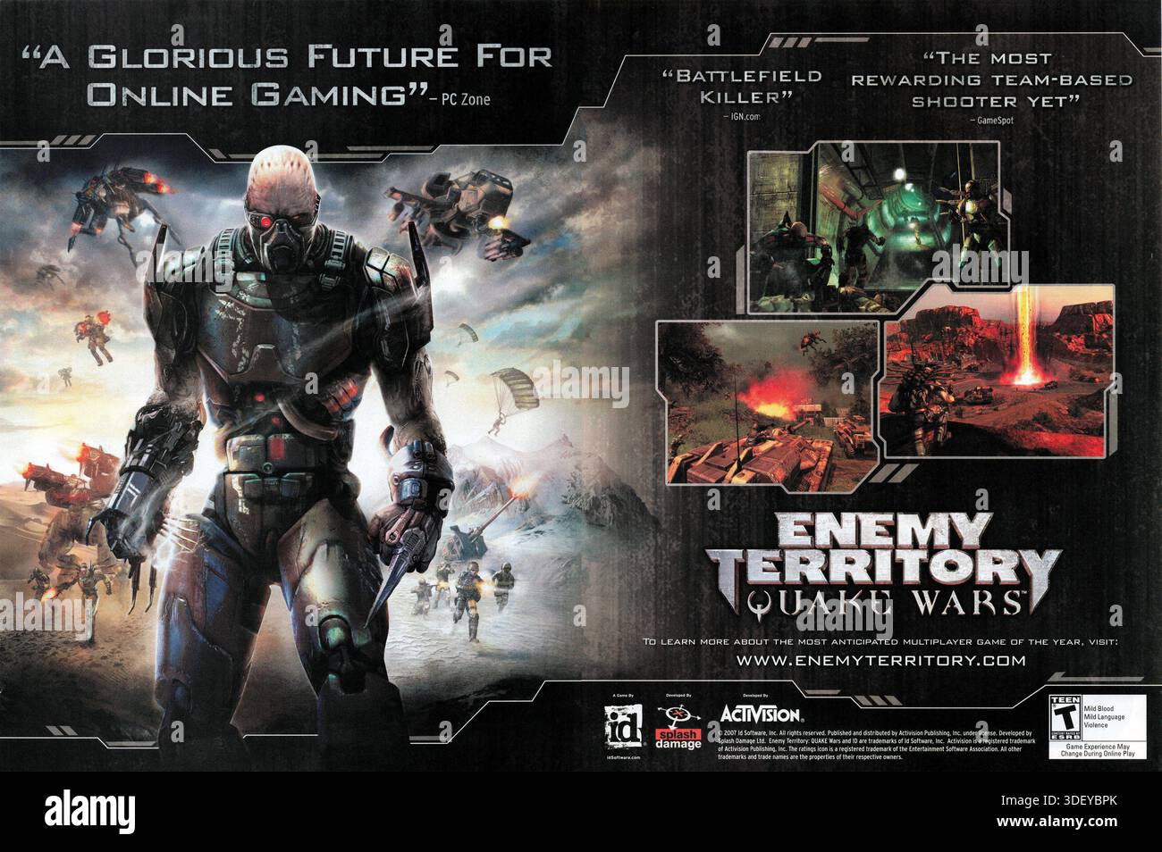 ポスター　クエイク　ウォーズ　Quake Wars　ETQW 2007 video game Enemy Territory: Quake Wars ad Stock Photo - Alamy