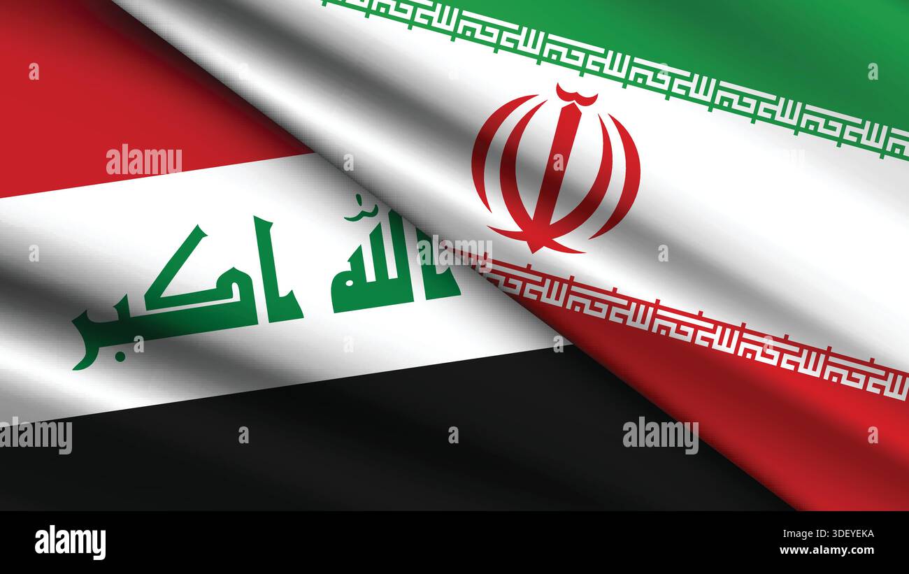 High Quality Background With Two Flags Of Iran And Iraq Stock Vector high-quality-background-with-two-flags-of-iran-and-iraq-stock-vector