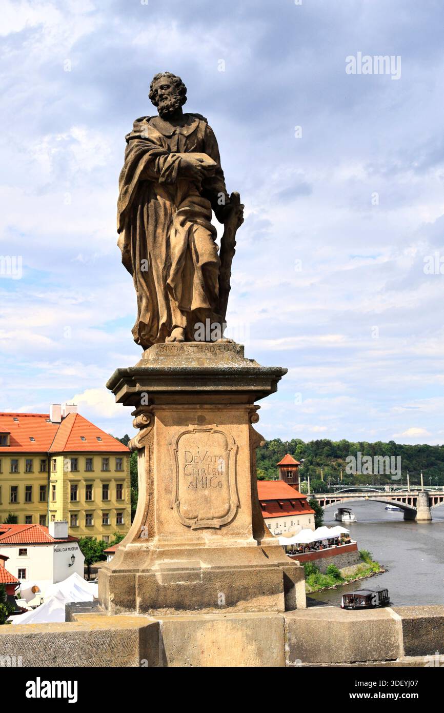 The Statue of Jude Thaddeus, Charles Bridge; Prague City, Czech