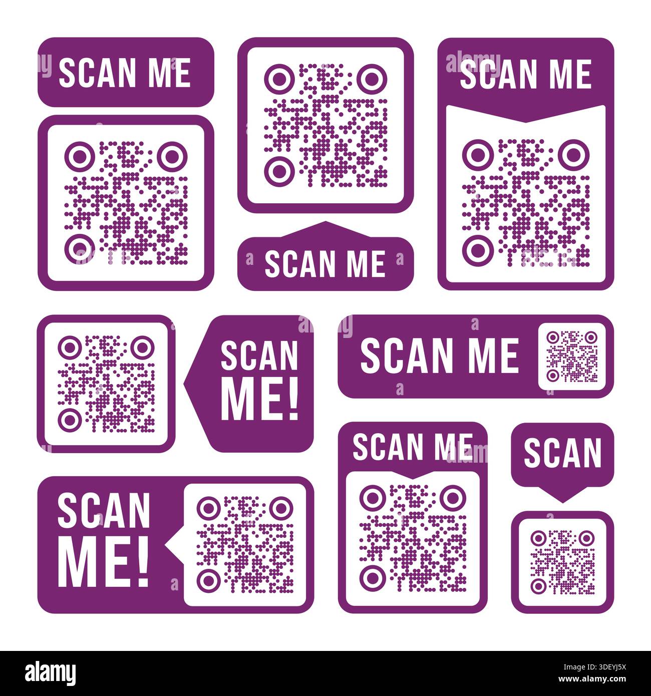 QR Code Ready to Use Isolated On White Background Stock Vector Image ...