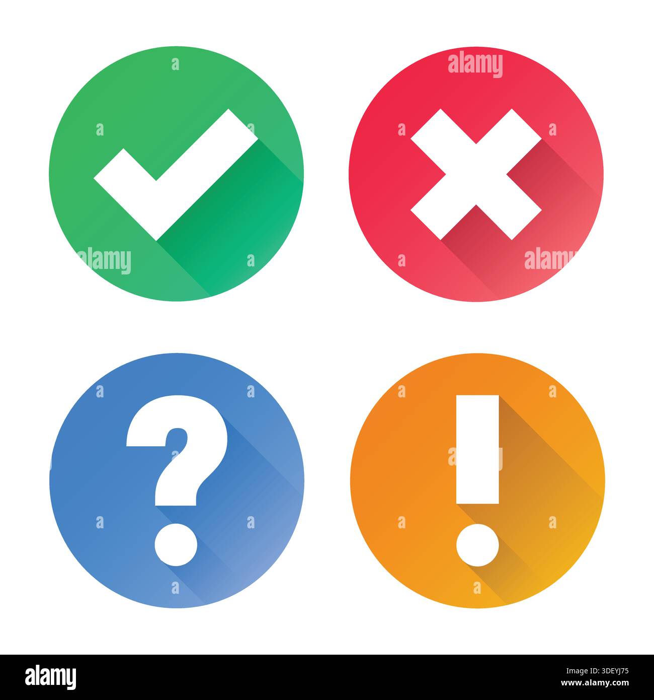 Question Cross Icon Set of Check Mark, Cross Shape, Question Mark and Exclamation Point ...