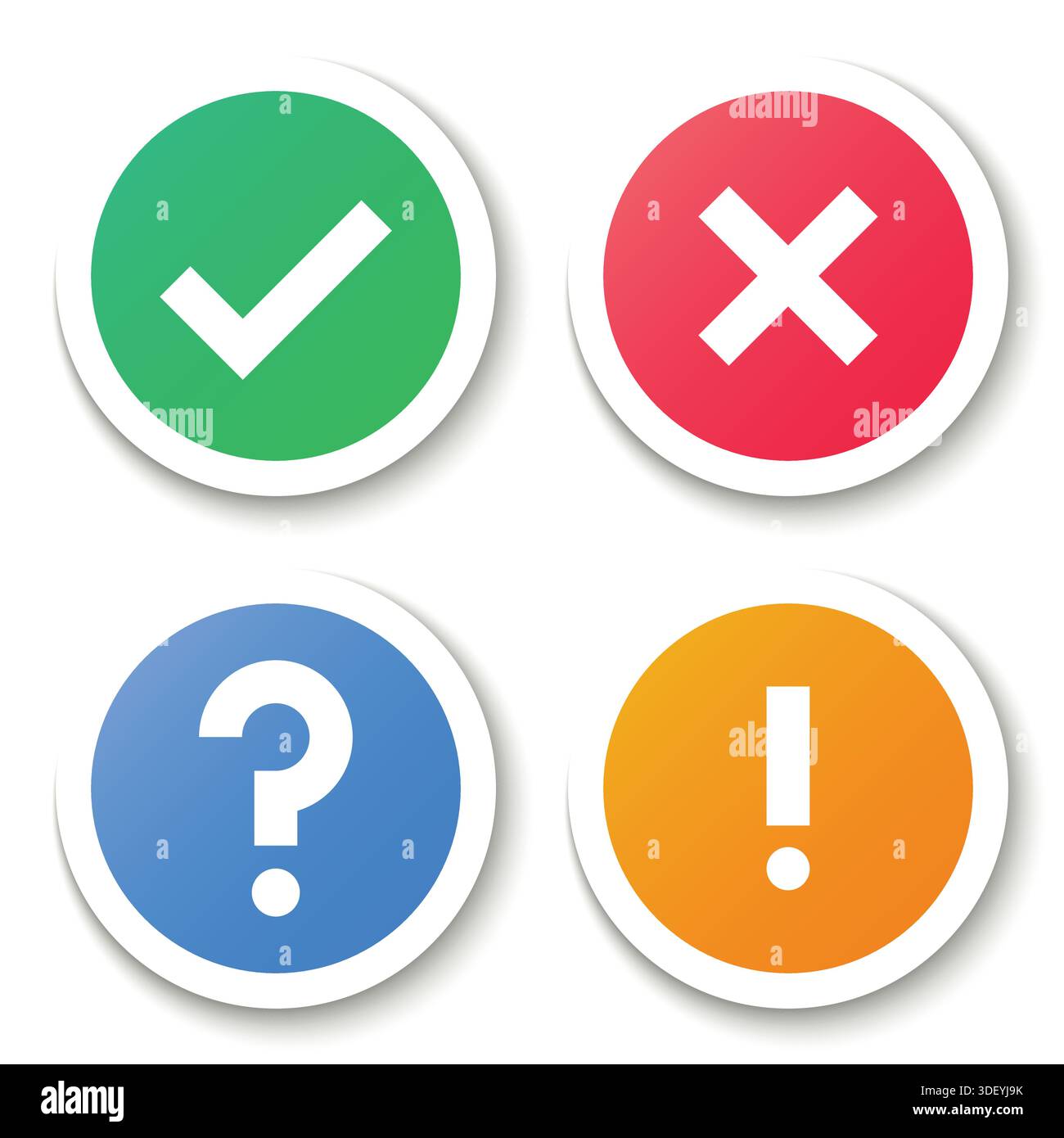 Question Cross Icon Set of Check Mark, Cross Shape, Question Mark and Exclamation Point ...