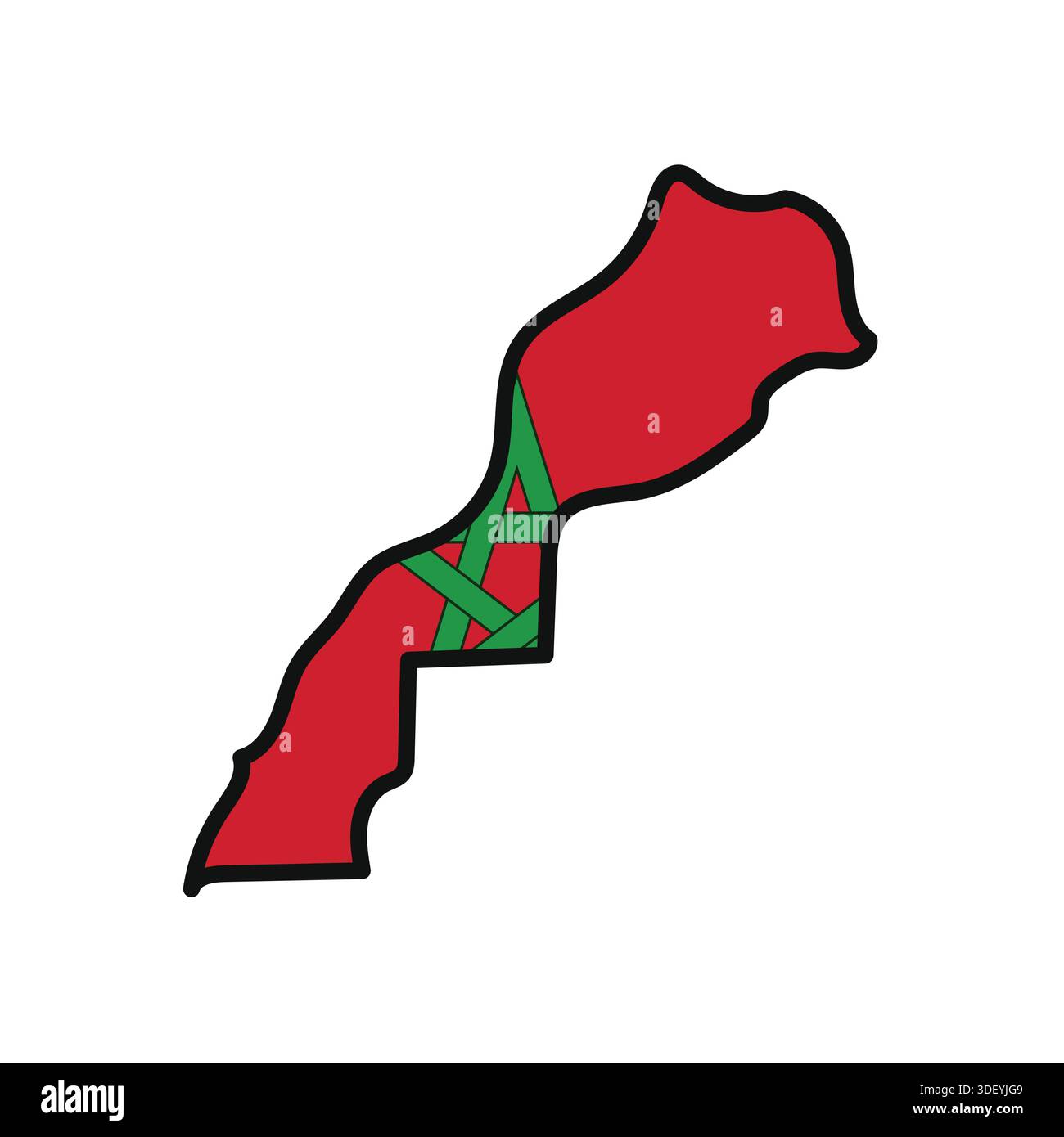 Morocco Map with flag in body Stock Vector