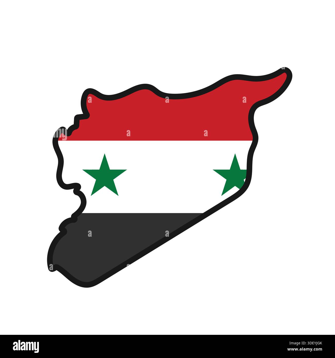 SYRIA Map with flag in body Stock Vector