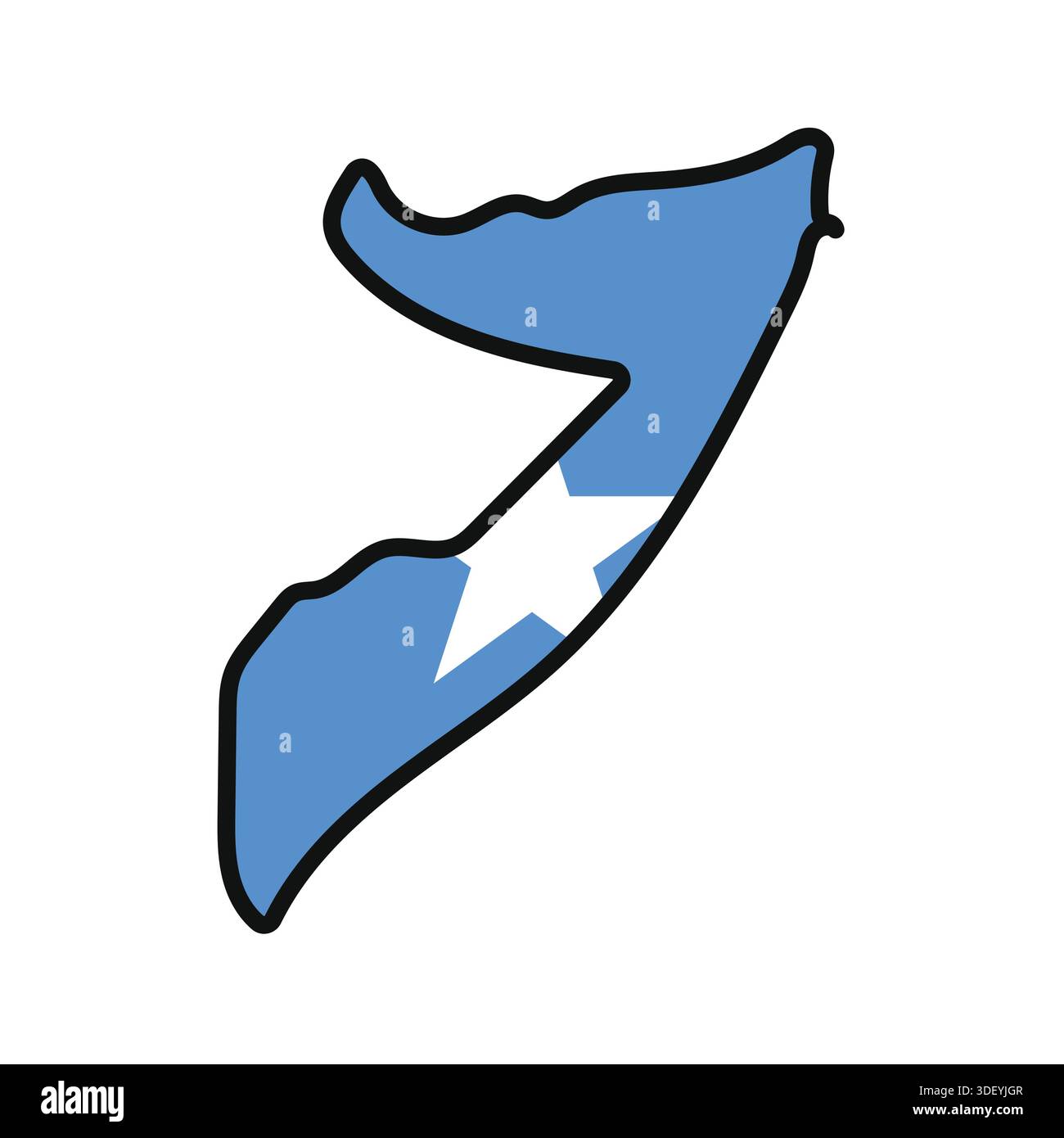 SOMALIA Map with flag in body Stock Vector