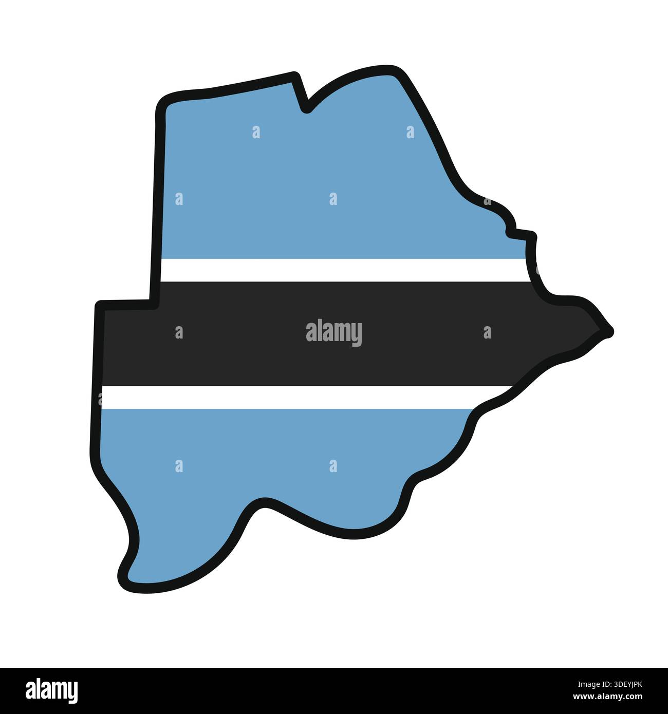 BOTSWANA Map with flag in body Stock Vector