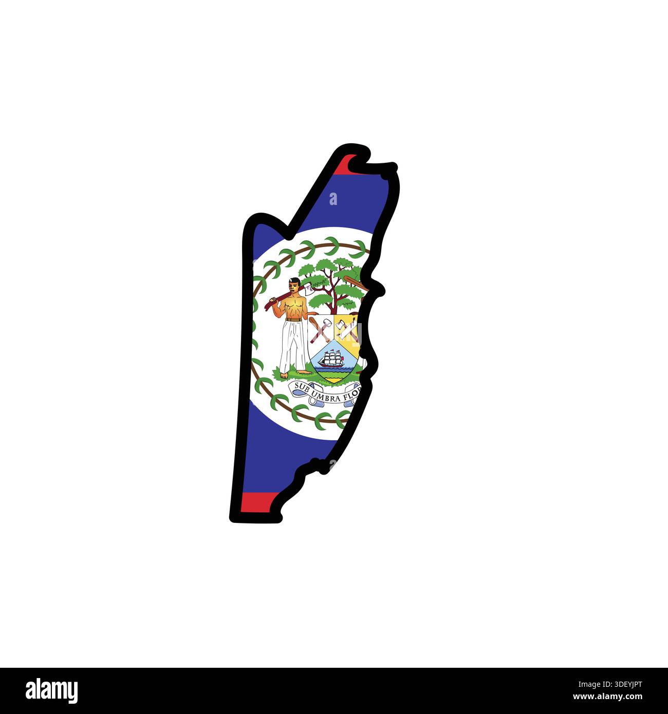 BELIZE Map with flag in body Stock Vector
