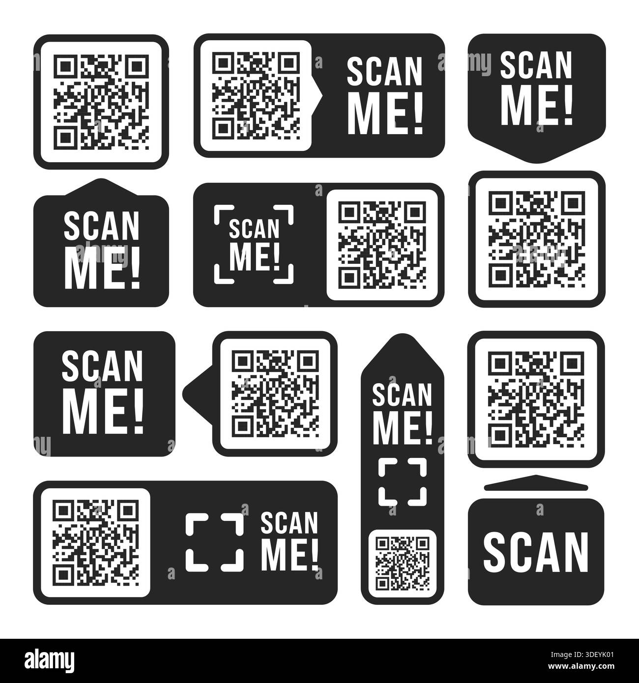 QR Code Ready to Use Isolated On White Background Stock Vector Image ...