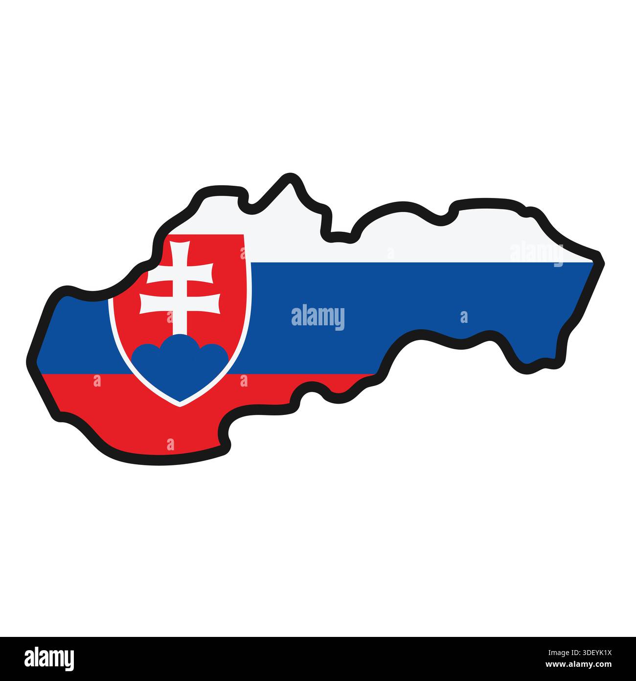 SLOVAKIA Map with flag in body Stock Vector