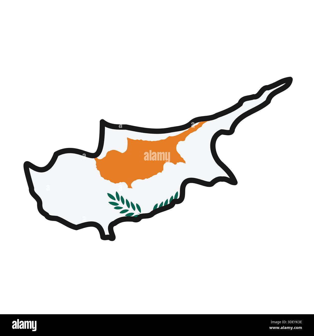 CYPRUS Map with flag in body Stock Vector