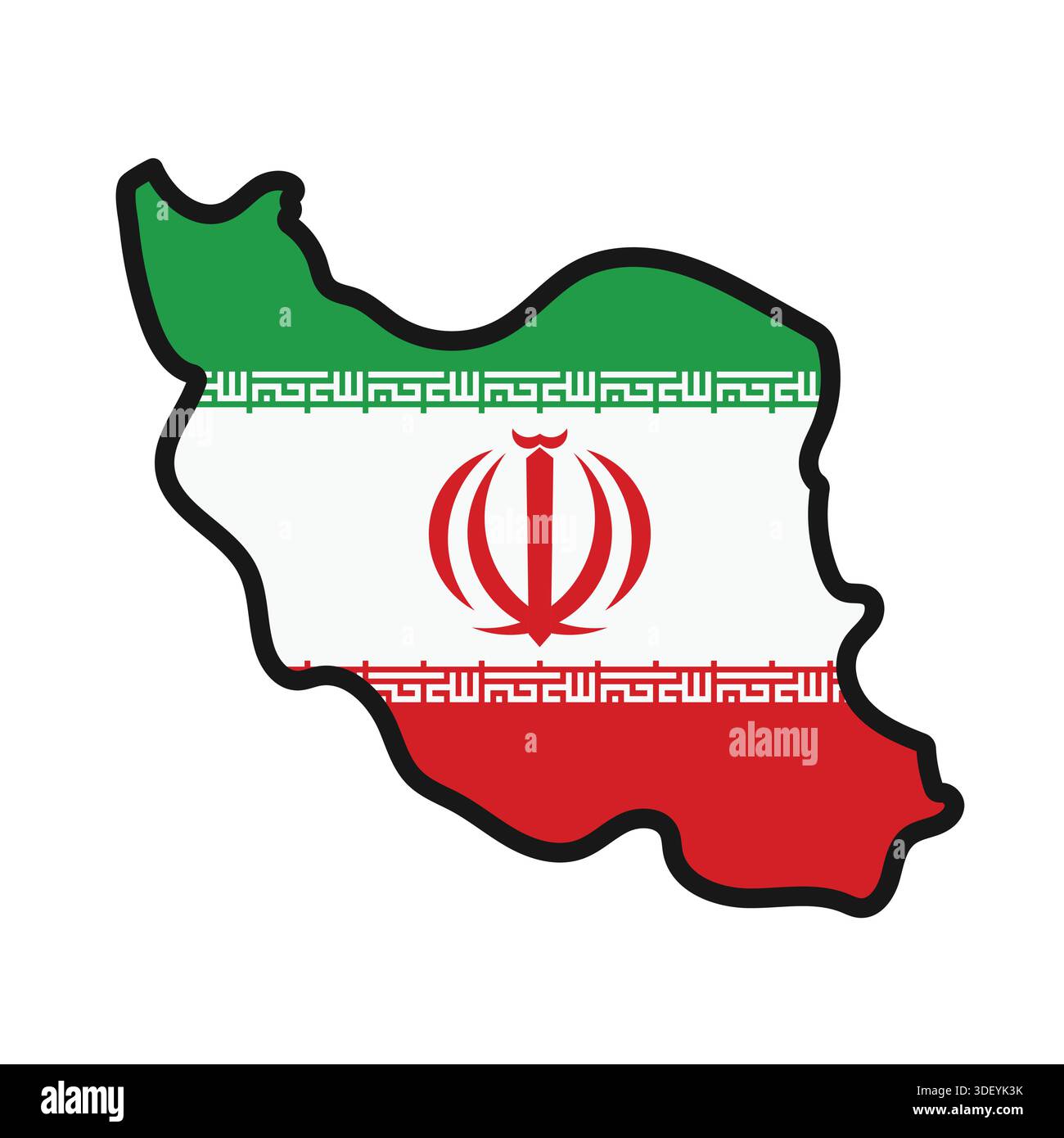 IRAN Map with flag in body Stock Vector