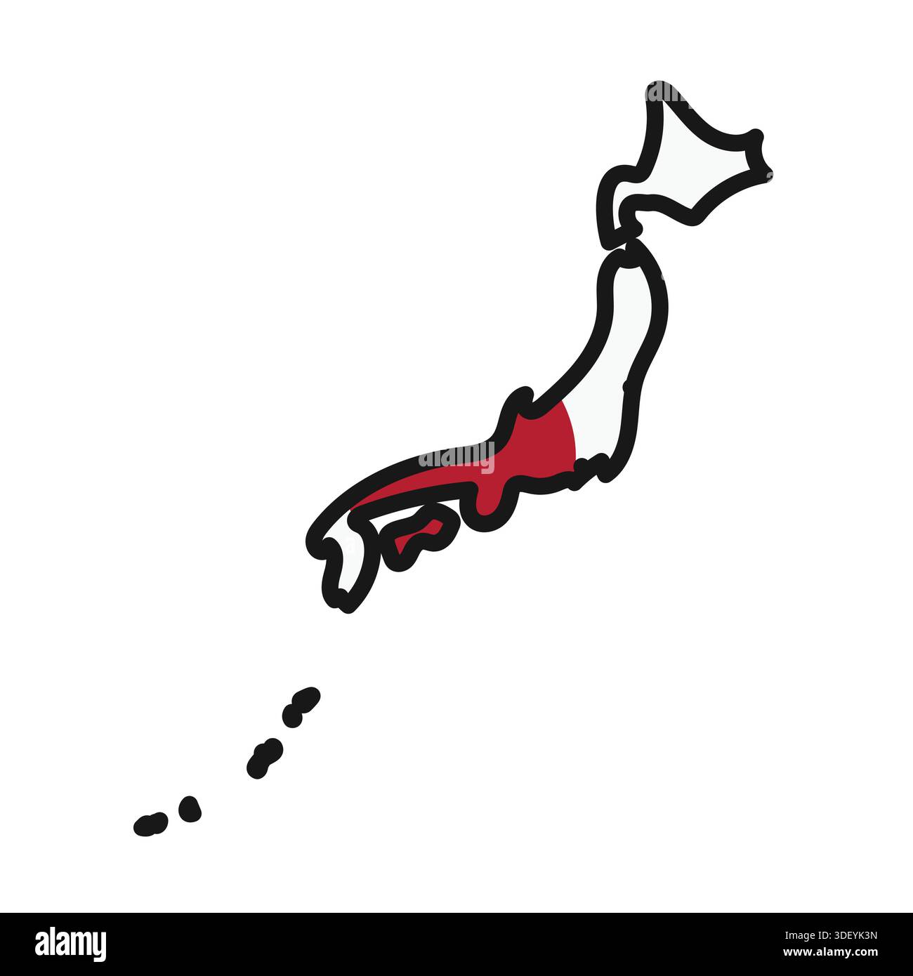 JAPAN Map with flag in body Stock Vector