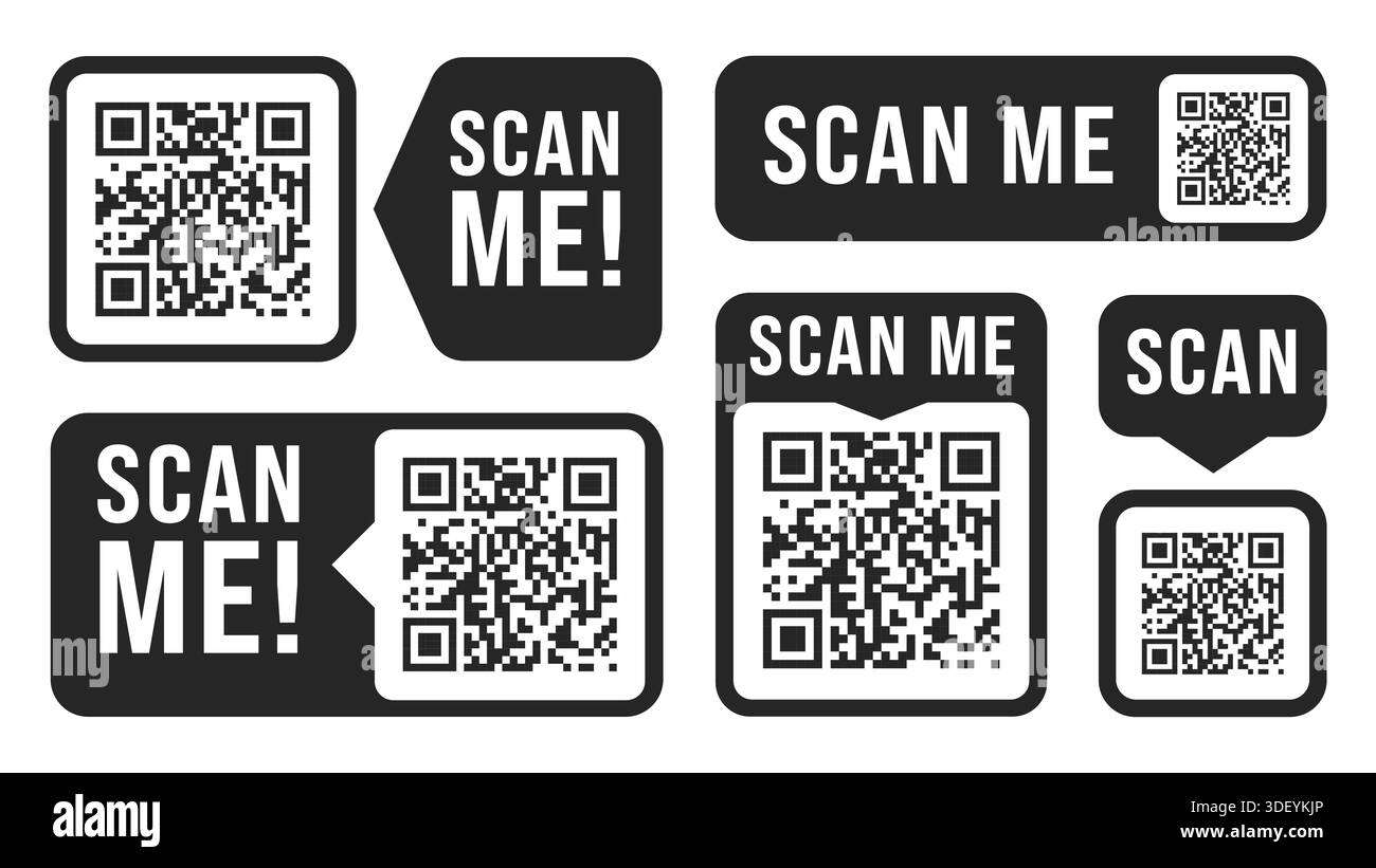 QR Code Ready to Use Isolated On White Background Stock Vector