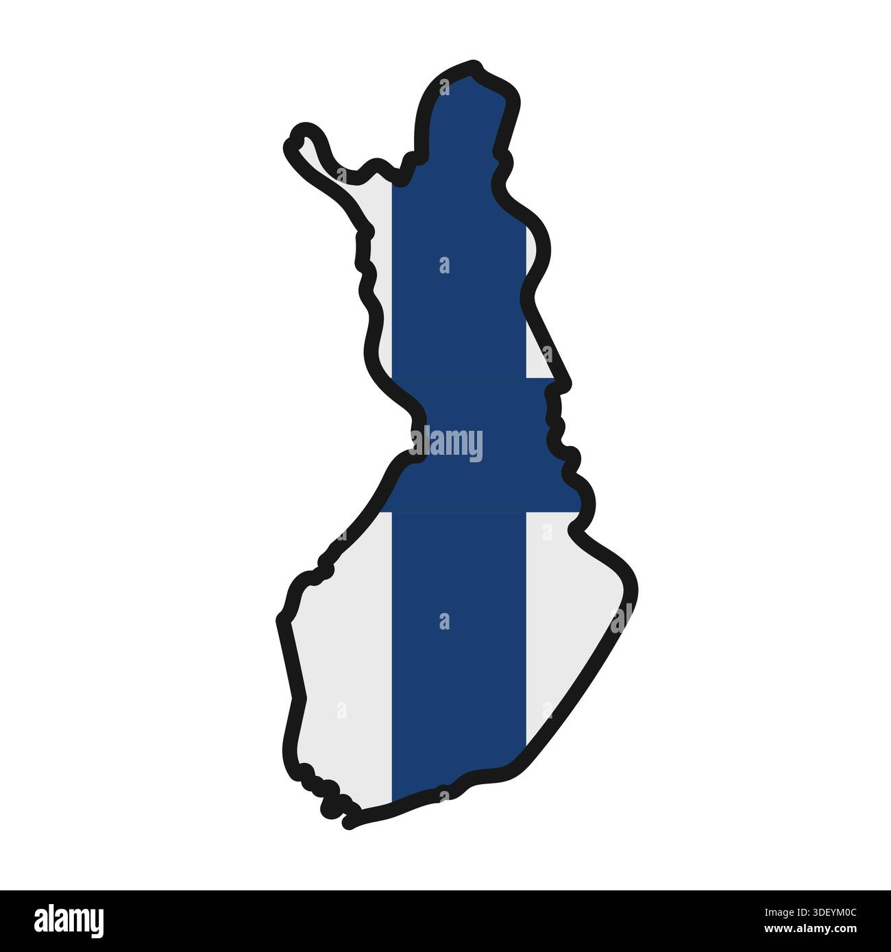 FINLAND Map with flag in body Stock Vector