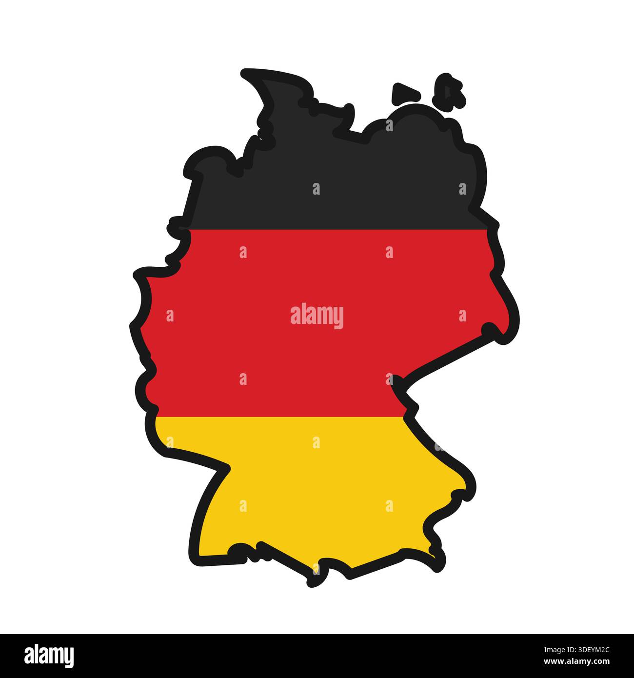 GERMANY Map with flag in body Stock Vector