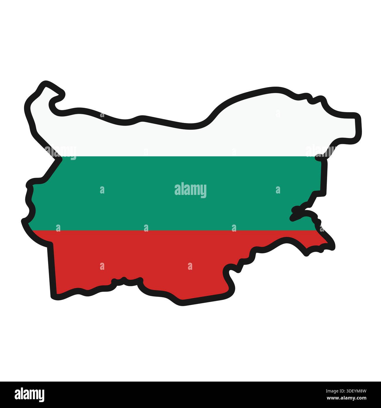 BULGARIA Map with flag in body Stock Vector