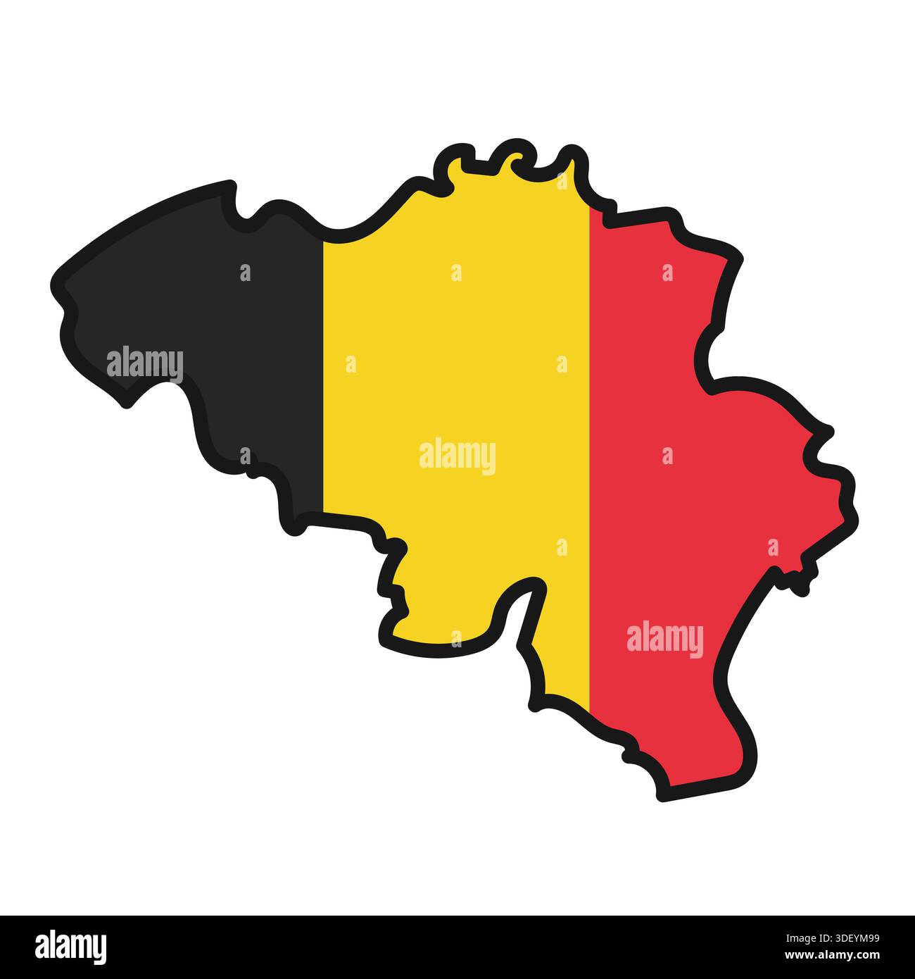 BELGIUM Map with flag in body Stock Vector