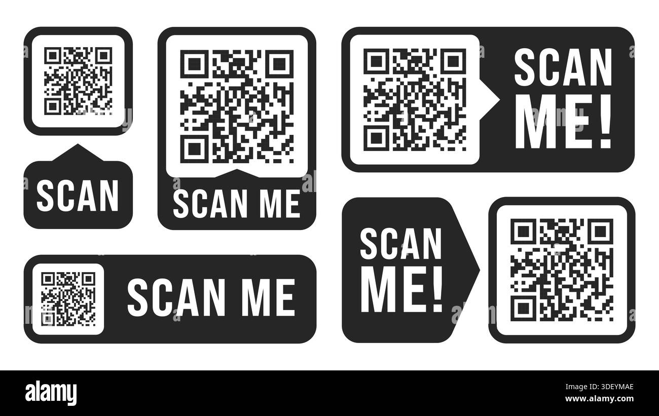 QR Code Ready to Use Isolated On White Background Stock Vector