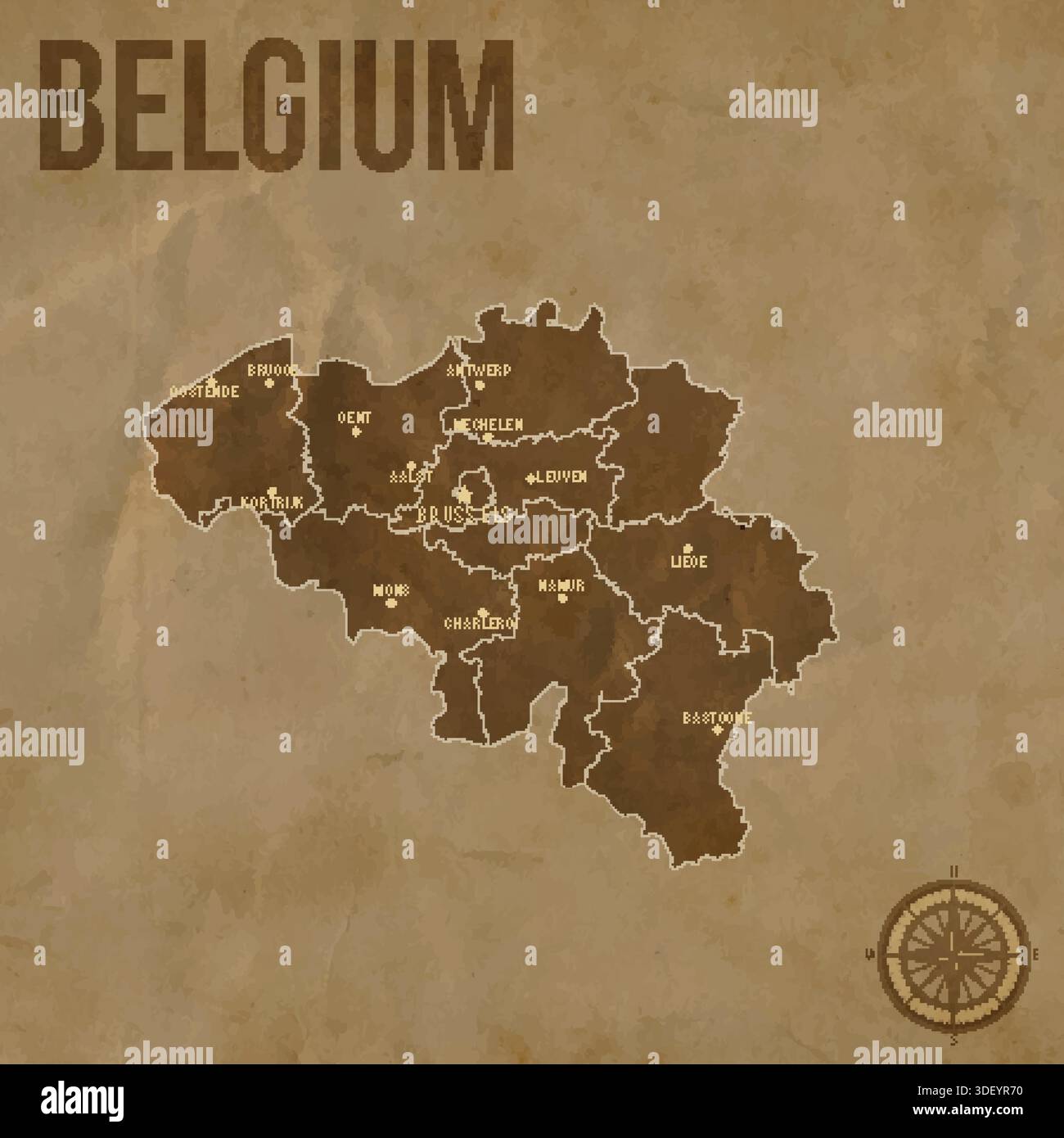 Map of belgium with regions hi-res stock photography and images - Alamy