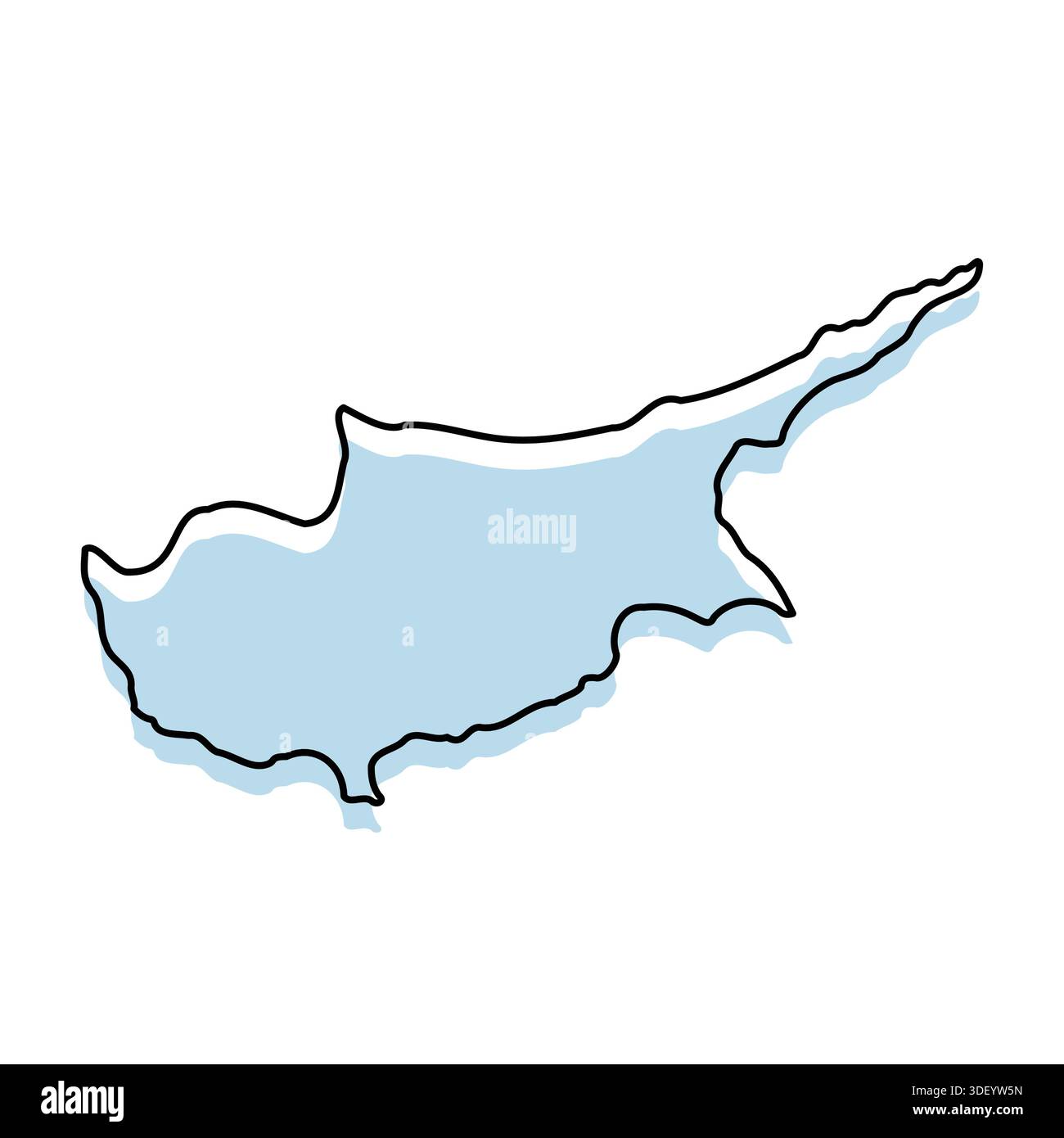 Cyprus outline map hi-res stock photography and images - Alamy
